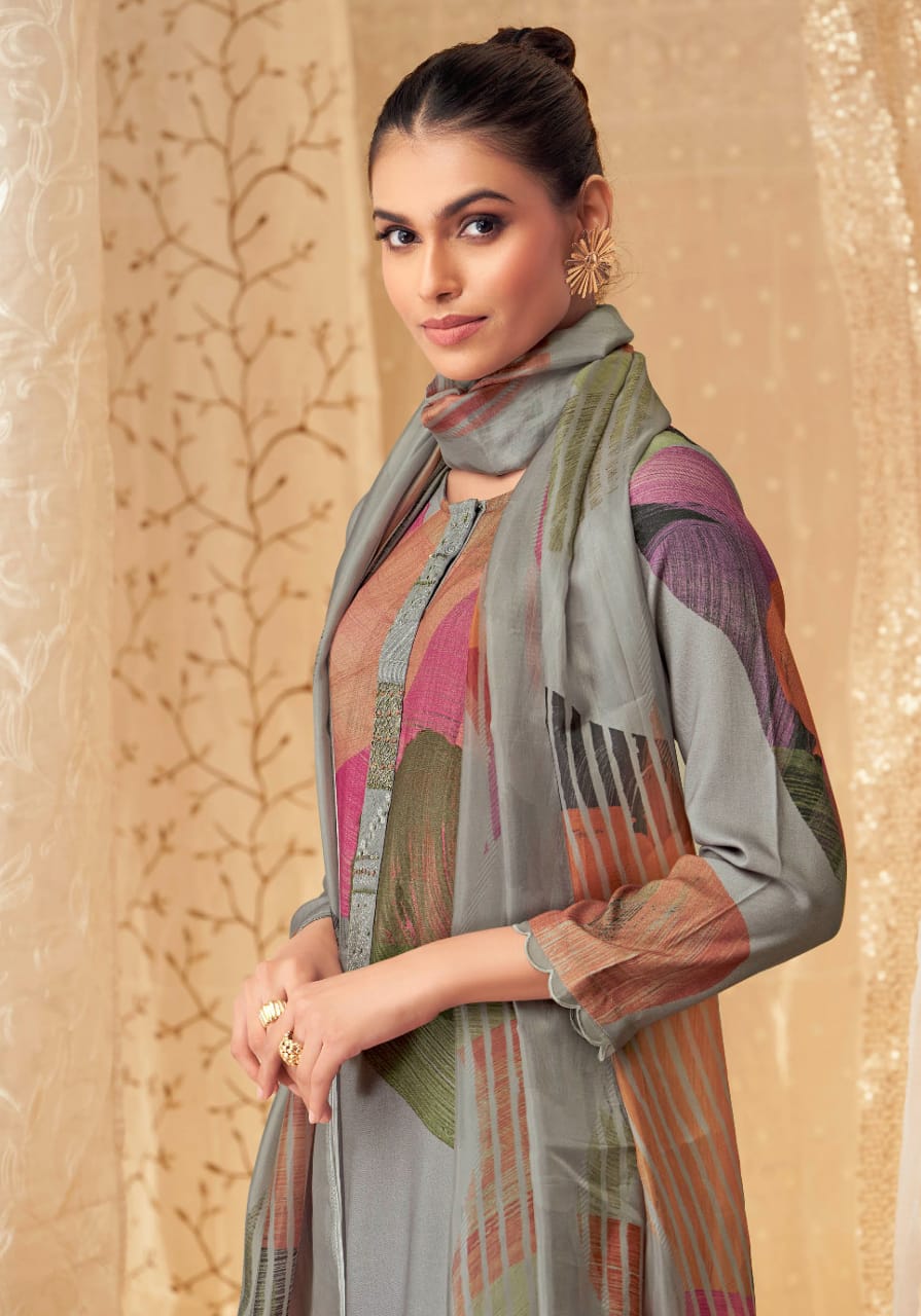 Nazma By Sahiba Stape Twill Digital Printed Dress Material Wholesale Shop In Surat